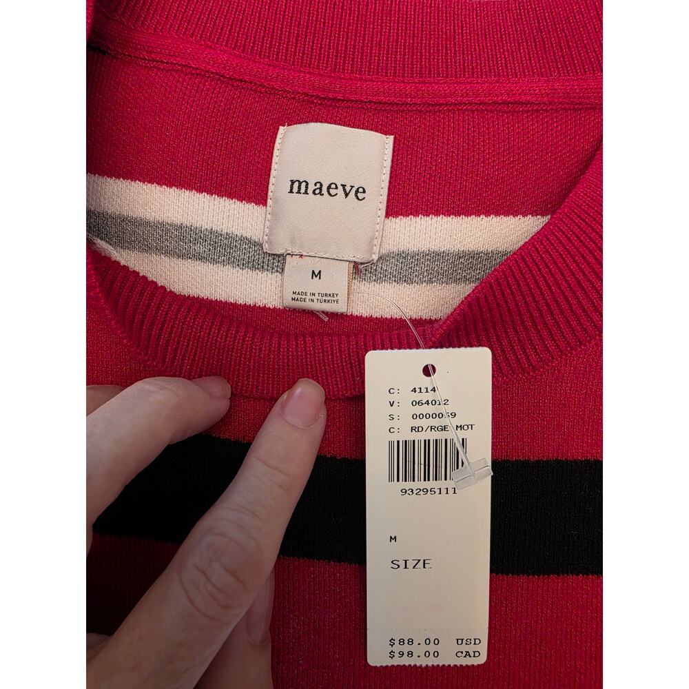 NWT Maeve Anthropologie Noah Muscle Sweater Tank Top Boxy SZ Medium Striped - Picture 5 of 7